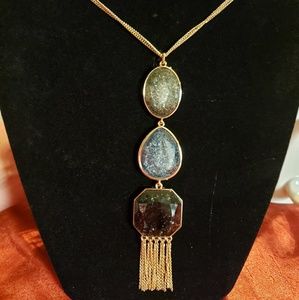 Loft 23" dbl goldtone chain fashion necklace